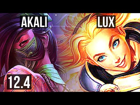 AKALI vs LUX (MID) | 11 solo kills, Quadra, 1.2M mastery, Godlike | BR Diamond | 12.4