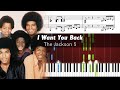 The Jackson 5 I Want You Back Accurate Piano Tutorial With Sheet Music