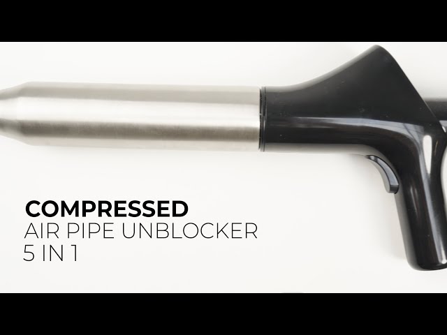 Innovagoods Jetpro Desatascador De Aire Comprimido De Alta Presión Con Accesorios Y Manómetro 5 En 1 Negro Abs video