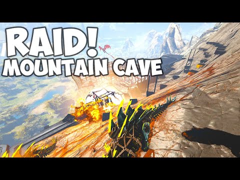 Ark PVP Raid Cam - 2 Tribes Raid MTS Gen 2 Custom Mountain Cave ONLINE!