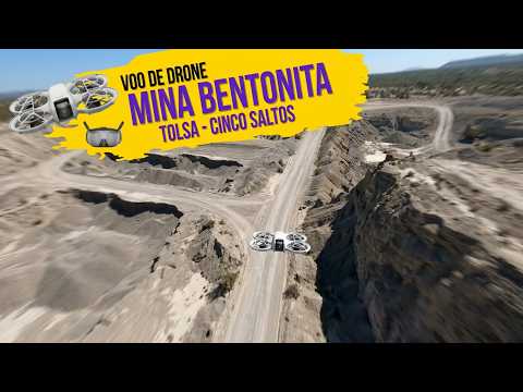 VOO DE DRONE MINA BENTONITA TOLSA CINCO SALTOS ARGENTINA