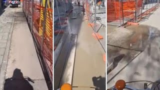 Firenze, lo slalom in bici di Giovanni Galli tra transenne e buche (con ironia): «Accettiamo sfid...