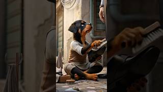 The Poor Rottweiler Puppy do struggle to get new School uniform #poordogstory #rottweiler #puppy