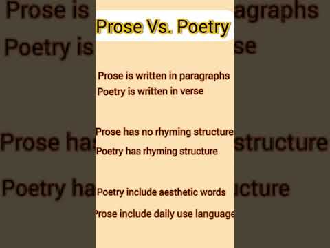 Difference between prose and poetry | #englishliterature #literature #prose #poetry #english