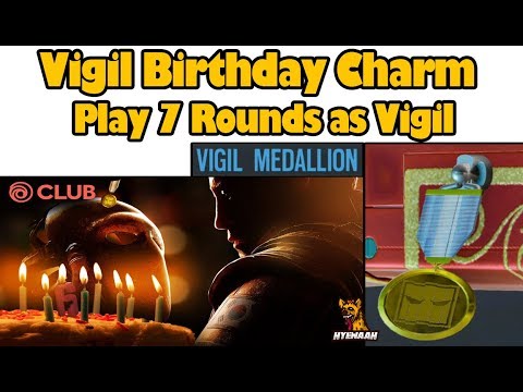 Vigil's Birthday Medallion Charm - R6 Ubisoft Club Challenge -  Rainbow Six Siege White Noise