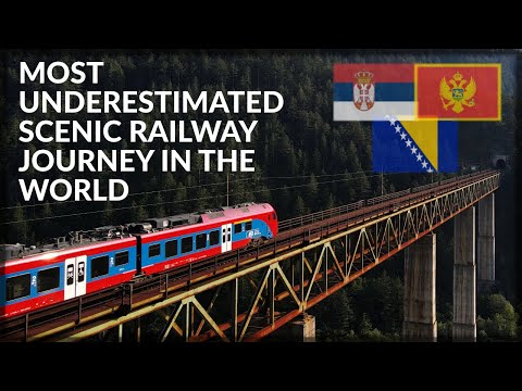 Old and rusty rail bridge in Serbian mountains + tunnels intersection