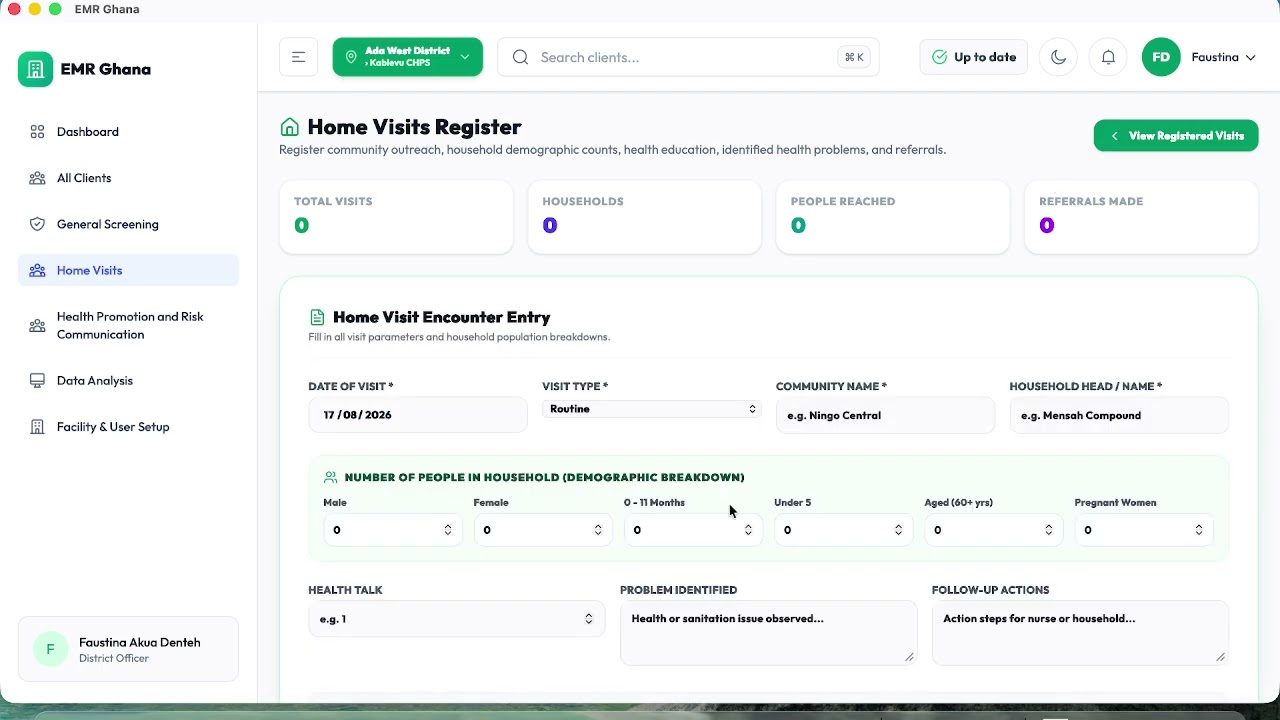 Free Primary Healthcare (FPHC) Software Guide: Data Collection & Analytics Dashboard | EMR Ghana