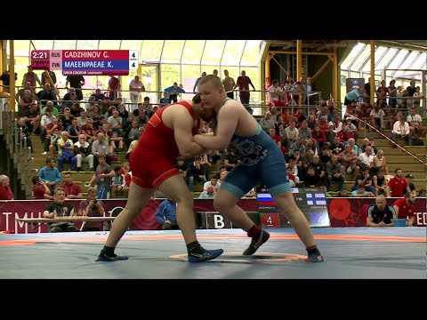 1/4 GR - 120 kg: G. GADZHINOV (RUS) df. K. MAEENPAEAE (FIN), 7-4