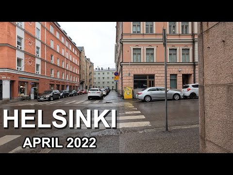 Walking in Punavuori, Helsinki on a Rainy Day (Finland)