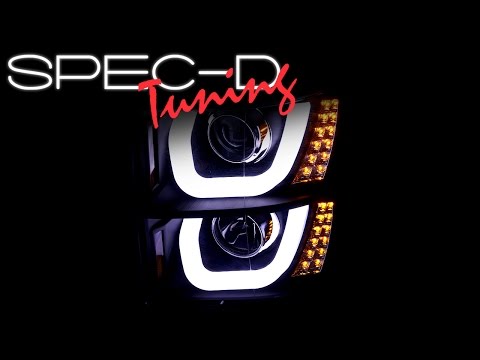 SPECDTUNING DEMO VIDEO: 2014-2016 CHEVY SILVERADO DUAL - U LED PROJECTOR HEADLIGHTS