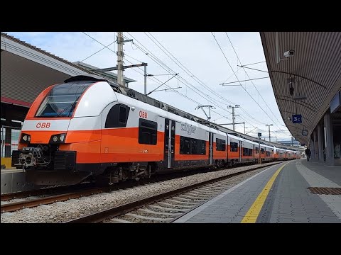 Wien Floridsdorf Gleis 2: Abfahrt eines Cityjet ( 4746 091-9 und 4746 526-4 )