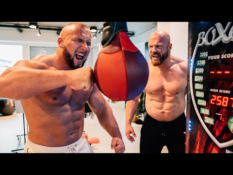 The STRONGEST man at the boxing machine!