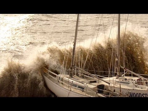 Pomorie, Bulgaria after the Sea storm 08.02.2012