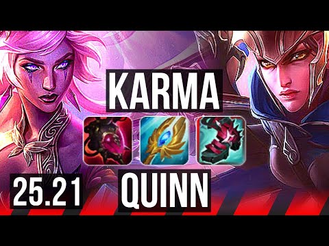 KARMA vs QUINN (TOP) | 7 solo kills, 15/4/12, Legendary | EUW Diamond | 25.21