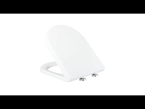 Toilettendeckel Absenkautomatik D-Form Weiß - Metall - Kunststoff - 36 x 5 x 47 cm