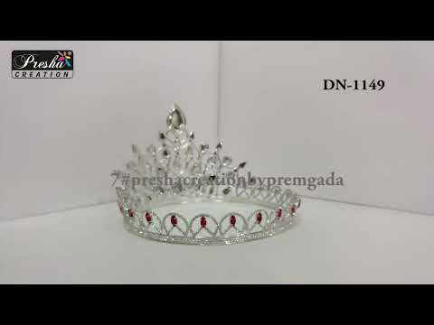 Red Brass Silver Plated Fashion Crown, Size: 5