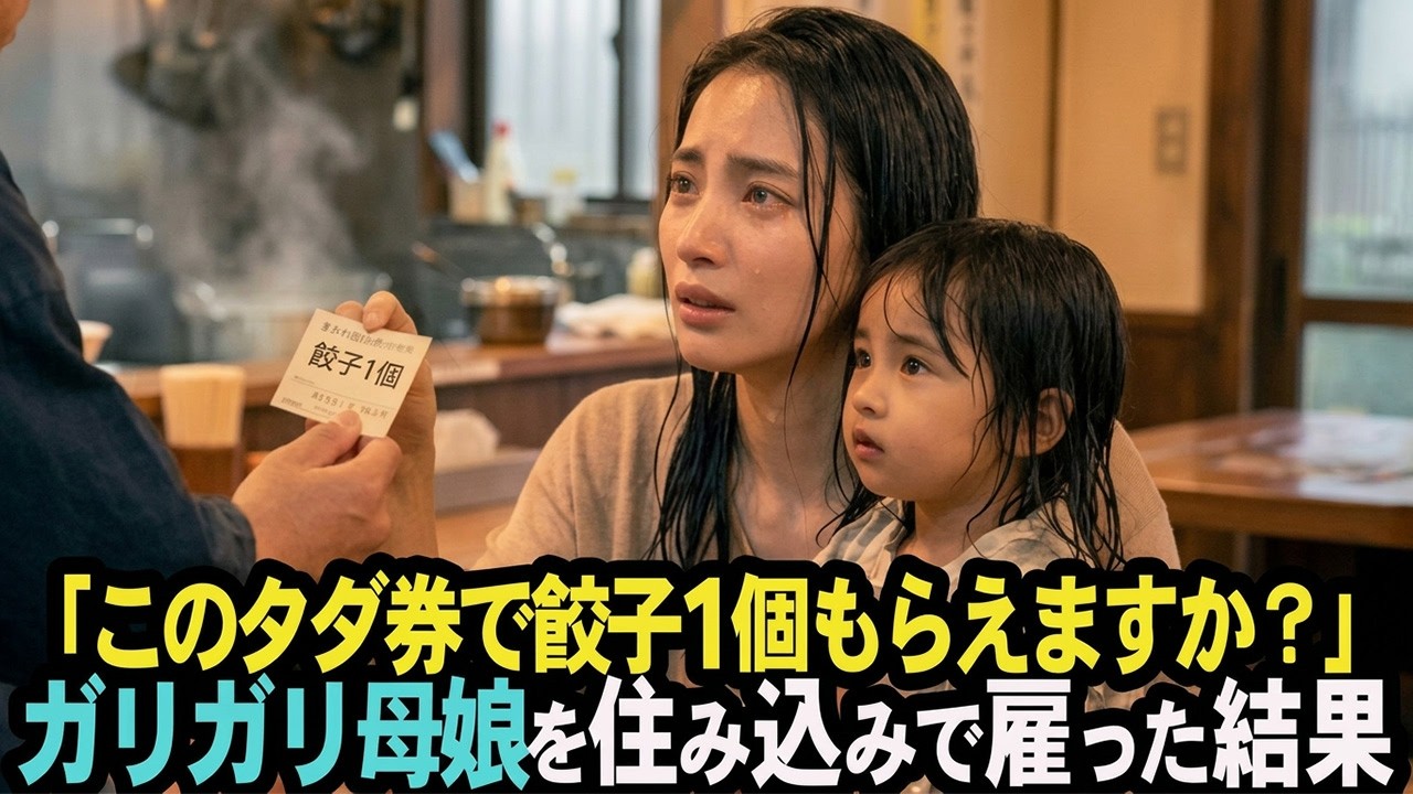 「ラーメンも食べていきな」拾ったタダ券で餃子１個を分け合うボロボロ母娘に大盛りラーメンをふるまった結果