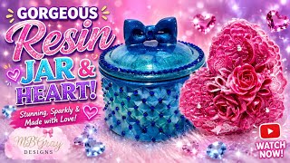 “Gorgeous Resin Jar & Heart 💖 Sparkly DIY Creations!”
