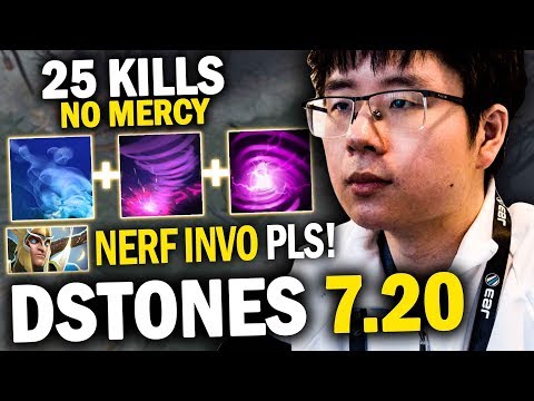 INVOKER STILL POWERFUL IN 7.20 - EPIC GAMEPLAY DSTONES INVOKER QUAS WEX BUILD 25 KILLS NO MERCY