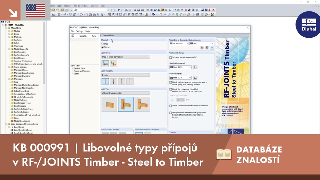 KB 000991 | Libovolné typy přípojů v RF-/JOINTS Timber - Steel to Timber