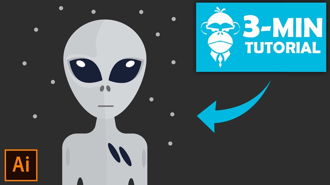 Flat Design Alien - Illustrator Tutorial