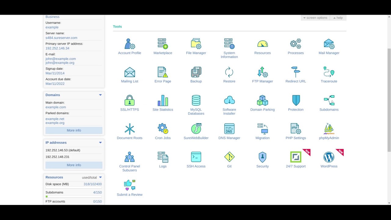 Using The ICDSoft Web Hosting Control Panel