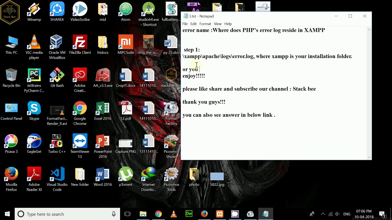 Where does PHP’s error log reside in XAMPP