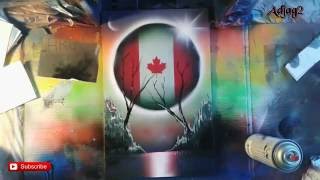 Spray Paint Art 2- Canadian Flag