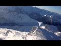Mit dem Heli yum Ski in den Dolomiten.