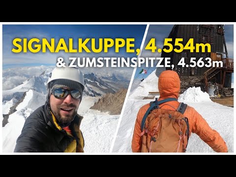 Mega-panorama: 2 summit tour to Europe's highest mountain hut, Signalkuppe and Zumsteinspitze