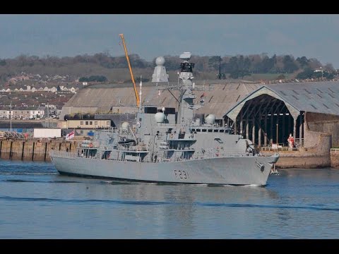 HMS ARGYLL F231 LEAVES DEVONPORT NAVAL BASE AT DEVIL'S POINT - 13th March 2017