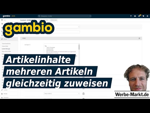 Gambio Artikelinhalte mehreren Artikeln gleichzeitig zuweisen