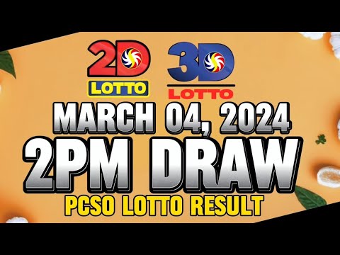 LOTTO 2PM DRAW 2D & 3D RESULT TODAY MARCH 04, 2024 #pcsolottoresultsmarch04,2024