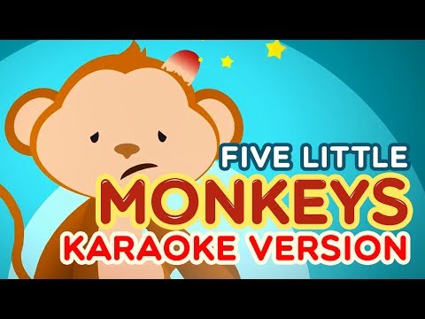 Five little monkeys Karaoke Lyrics Sing a long kids baby song nursery rhymes