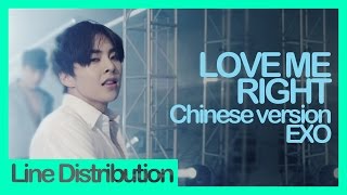 [Line Distribution] EXO - Love Me Right (Chinese version)