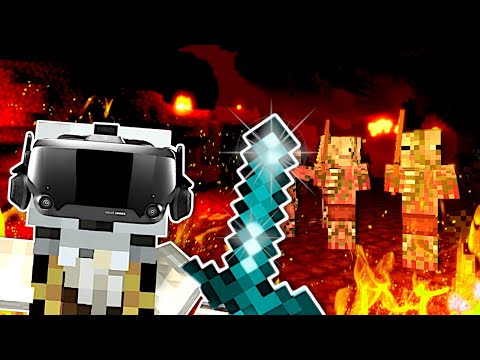 Nether in VR Minecraft is SCARY! - Minecraft VR Multiplayer Gameplay