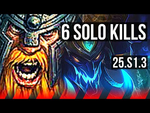 OLAF vs TRUNDLE (TOP) | 6 solo kills, Legendary | KR Master | 25.S1.3