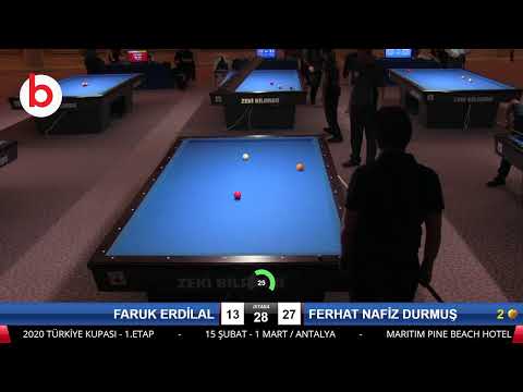 FARUK ERDİLAL & FERHAT NAFİZ DURMUŞ Bilardo Maçı - 2020 TK 1.ETAP ANTALYA-2.TUR