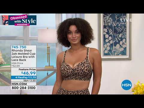 Rhonda Shear 2pack Molded Cup Leisure Bra with Lace Back