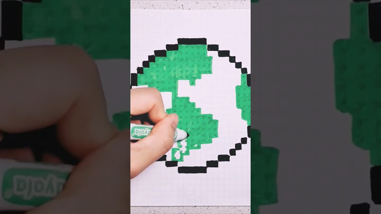 Hand Drawn Pixel Art - Drawing the EARTH! #pixelart #earth #world #draw #art #shorts