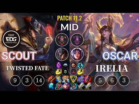 EDG Scout Twisted Fate vs Oscar Irelia Mid - KR Patch 11.2
