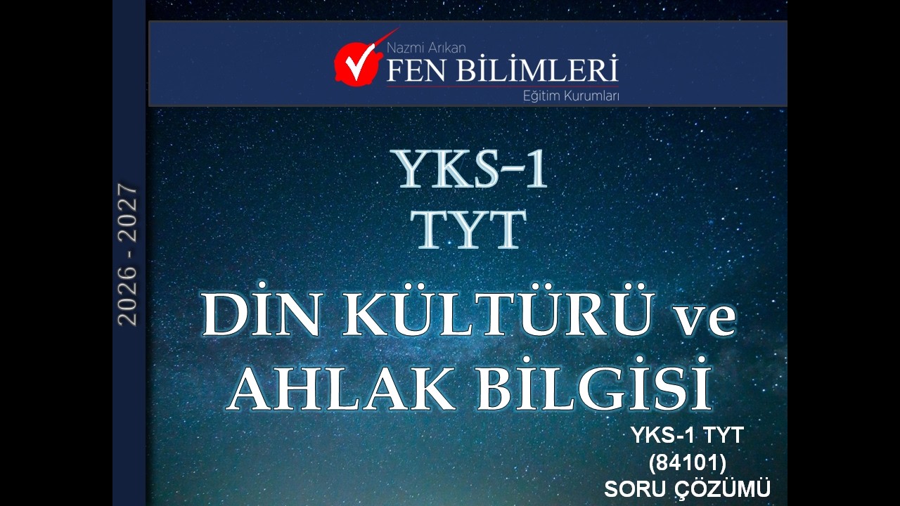 DİN KÜLTÜRÜ ve AHLAK BİLGİSİ YKS 1 TYT (84101)