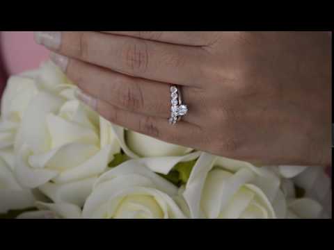 0.98 Ct. Double Shared Prong Thin Wedding Band - TwoBirch TB-WR-0021-WG-L