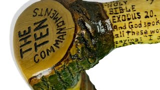 Ten Commandments, Hand Carved Cane #200672 by Rev. Randy Lee Jeffers
