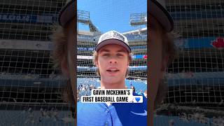 Gavin McKenna is in the building for his first baseball game ???? #MLB #Toronto #BlueJays #MapleLeafs