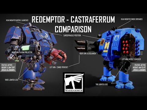 Castraferrum and Redemptor Dreadnoughts Full Comparison 3D