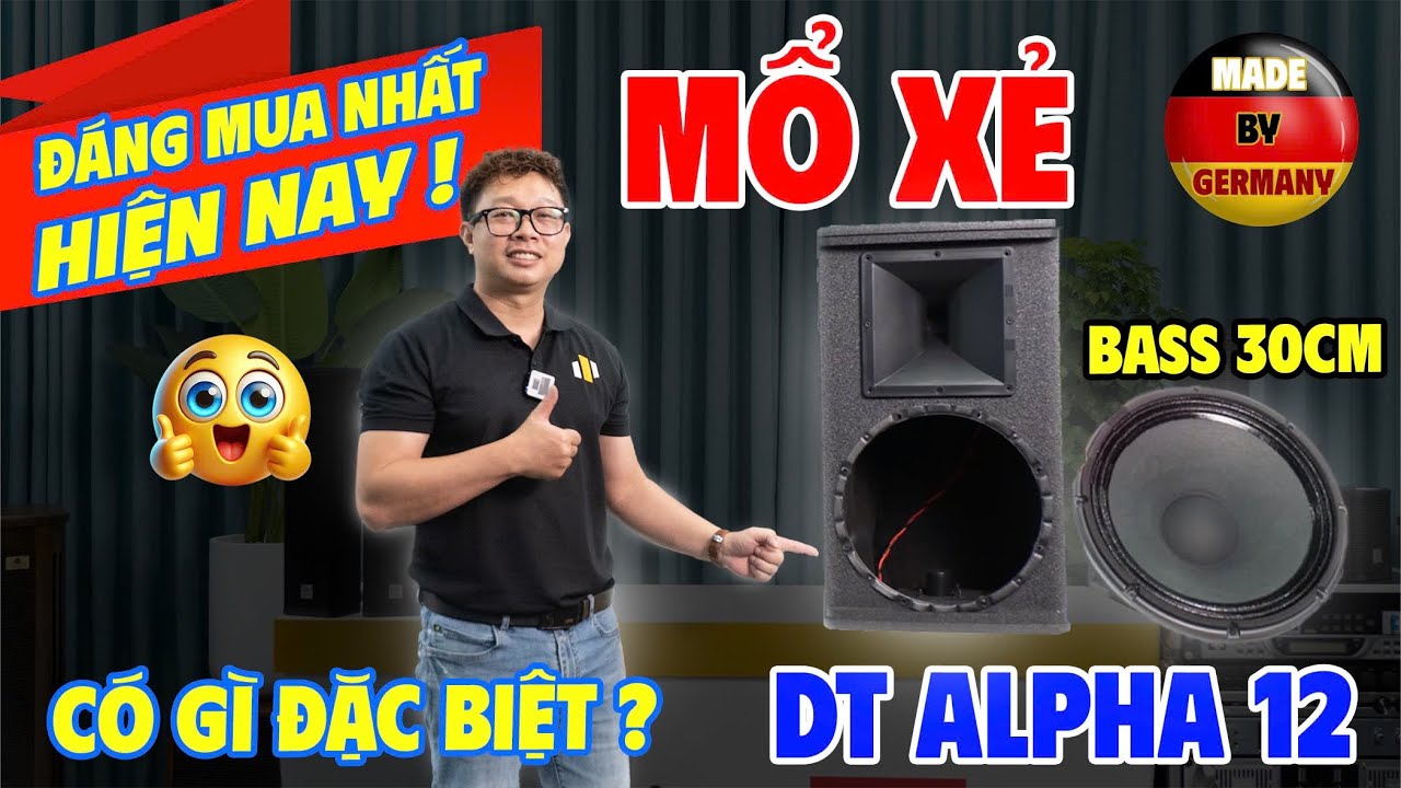 Video sản phẩm Loa karaoke DT Alpha12 (full bass 30cm, 2 đường tiếng)