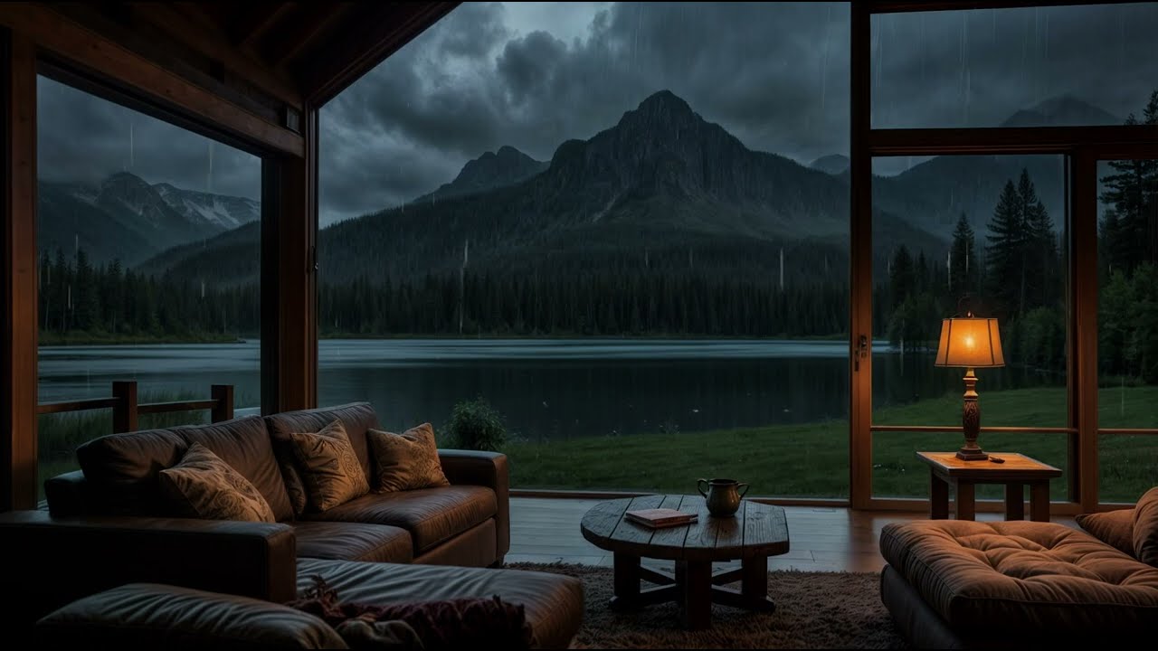 Fall Asleep in Seconds | Peaceful Rainfall Sounds from a Cabin - Rain Sounds for Sleeping, Relaxtion