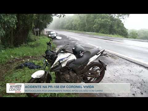 Motociclista fica gravemente ferido em acidente na PR 158, em Coronel Vivida