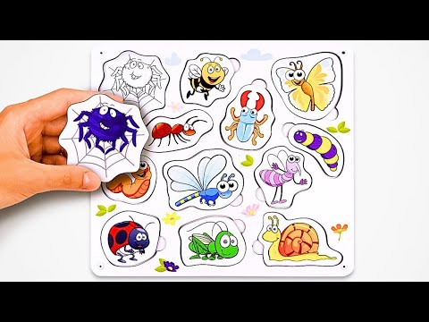 Best Learning Insect and Bug Names in English with Puzzles for Toddlers & Kids